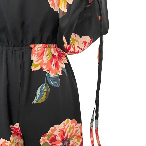 ASOS Floral Open Back Wide-Leg Jumpsuit Multicolor Lightweight Boho - Picture 10 of 13